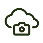 Green cloud storage icon