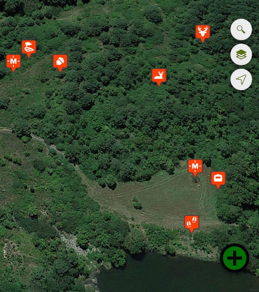 Scouting map from Moultrie Mobile