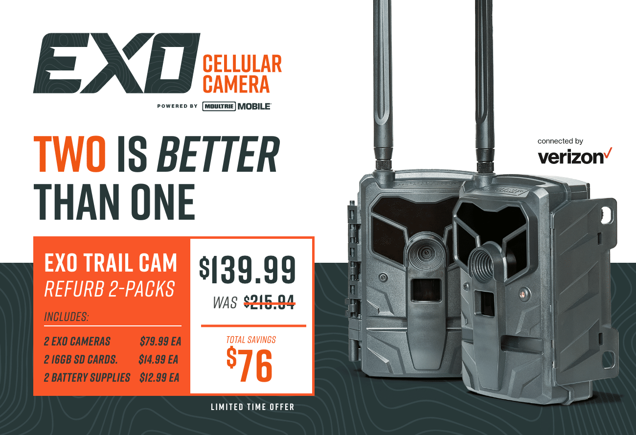EXO Cellular Trail Camera Powered by Moultrie Mobile 